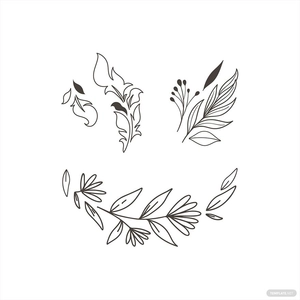 Monogram Leaves Vector