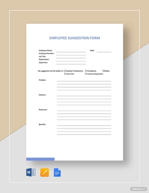 Employee Suggestion Form Template