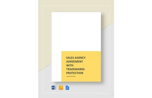 Sales Agency Agreement With Trademarks Protection Template Sales Agency Agreement With Trademarks Protection Template