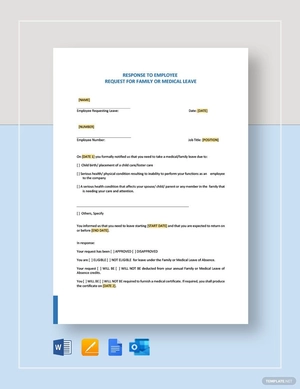 Response to Employee Request for Family or Medical Leave Template