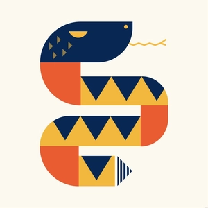 Geometric Snake Illustration