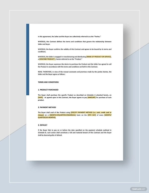 General Sales Contract Template General Sales Contract Template