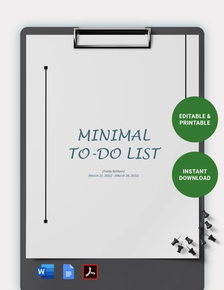 Minimal To Do List Template