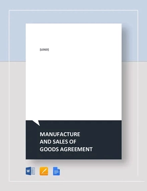Manufacture and Sales of Goods Agreement Template Manufacture and Sales of Goods Agreement Template