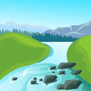 Water Stream Illustration