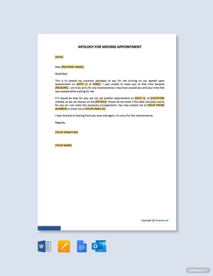 Apology for Missing Appointment Template