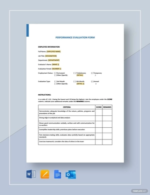 Sample Performance Evaluation Template
