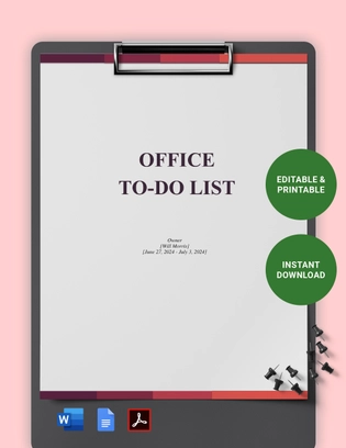 Office To-Do List Template
