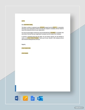 Awarding Contract Letter
