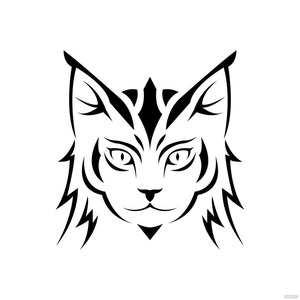 Tribal Cat Vector