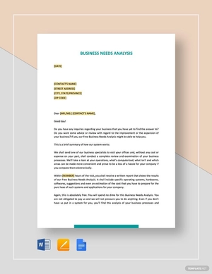 Business Needs Analysis Template