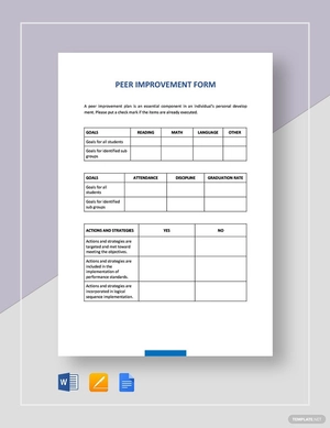 Peer Improvement Form Template