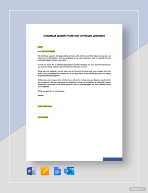 Christmas Season Thank You to Valued Customers Template