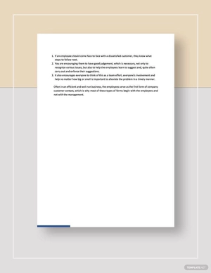Customer Service Action Form Template