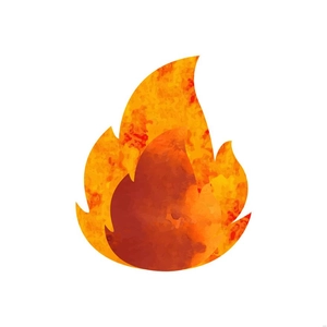 Watercolor Fire Illustration