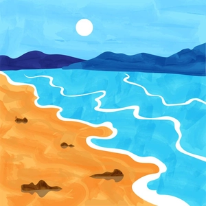 Simple Watercolor Water Illustration