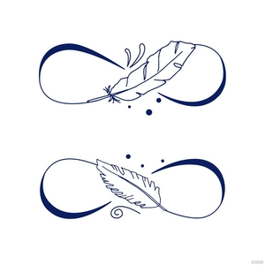 Infinity Symbol With Feather Vector