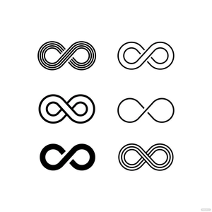 Black and White Infinity Sign Vector