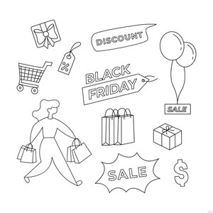 Doodle Black Friday Vector