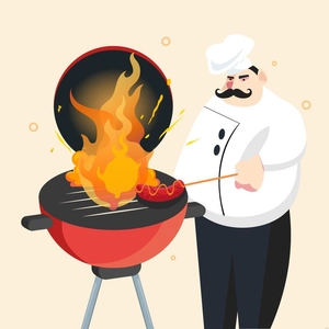 Grill Fire Illustration