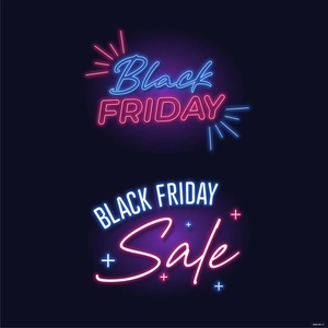 Neon Black Friday Vector