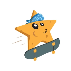 Yellow Cartoon Star Illustration