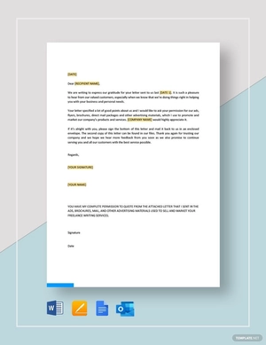 Permission to Use Unsolicited Testimonial Template Permission to Use Unsolicited Testimonial Template