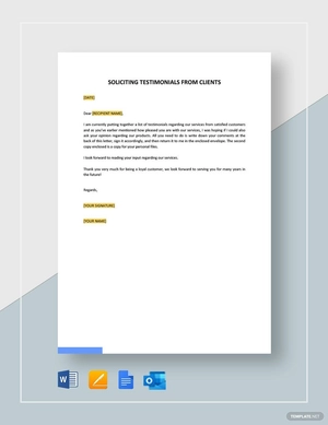 Soliciting Testimonials from Clients Template