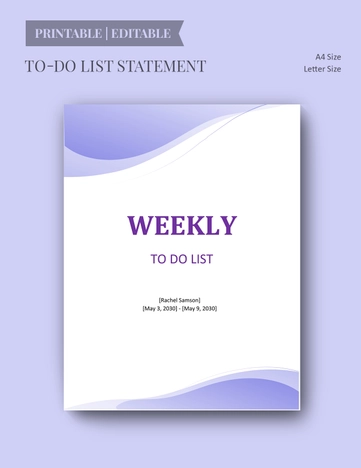 Weekly To-Do List Template