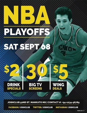 NBA Playoffs Flyer Template
