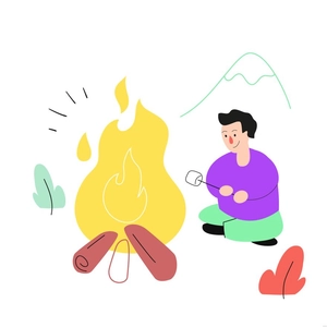 Cartoon Firewood Illustration