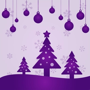 Purple Christmas Illustration