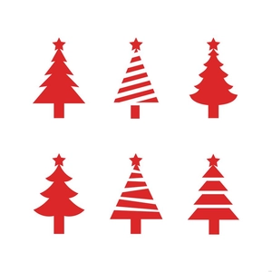 Red Christmas Tree Illustration