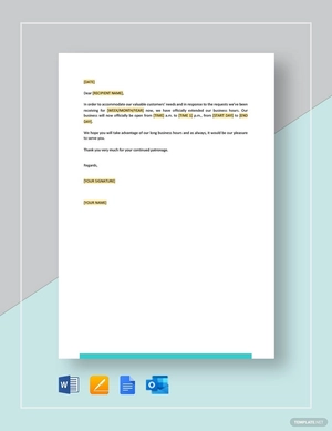 We Have Extended our Business Hours Template