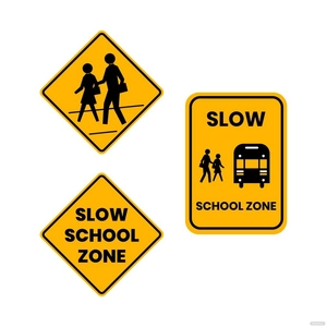School Warning Sign Vector