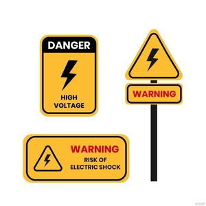 Electric Shock Warning Sign Vector