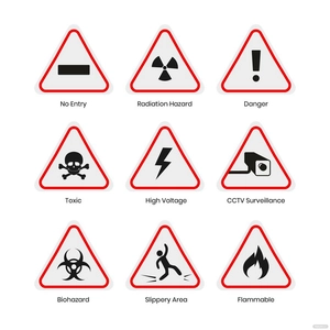 White Warning Sign Vector