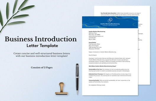 Business Introduction Letter Business Introduction Letter