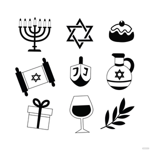 Black And White Hanukkah Vector