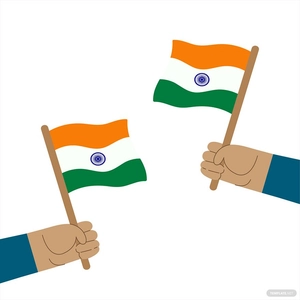 Indian Flag And Hand Vector
