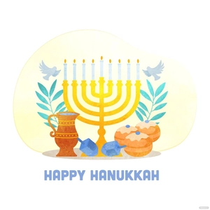 Watercolor Hanukkah Vector