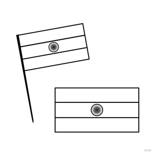 Indian Flag Outline Vector