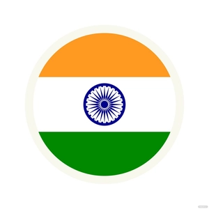 Round Indian Flag Vector