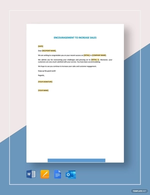 Encouragement to Increase Sales Template