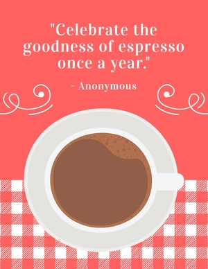 National Espresso Day Quote Flyer Template