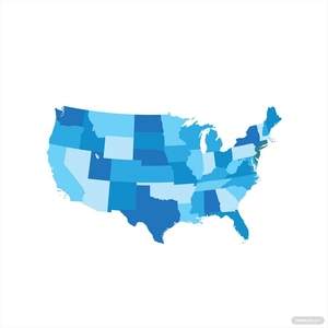 Blue USA Map Vector