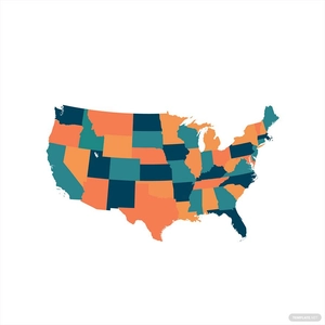 USA State Map Vector