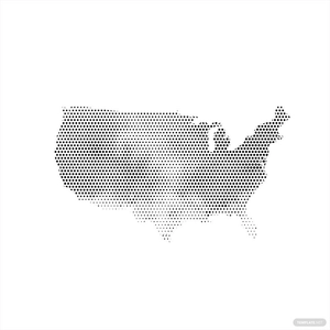 Dotted USA Map Vector