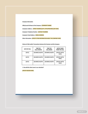 Prospecting Sheet Template
