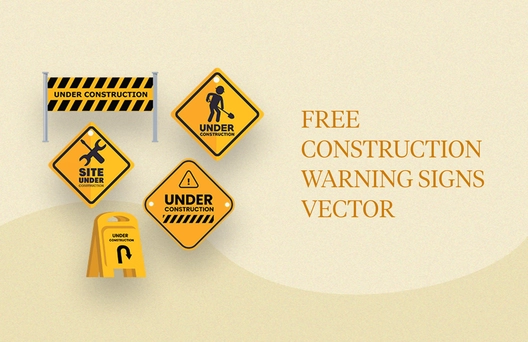 Construction Warning Signs Vector